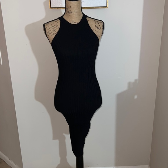 Dresses & Skirts - Black High Neck Racerback Bodycon Dress